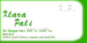 klara pali business card